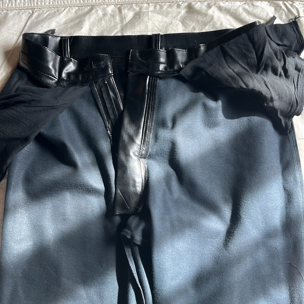 Vintage 90s Positano Charles Lapson  Faux Leather Pants Black Women's 30 - Picture 13 of 14